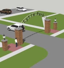 Rendering of the new entrance to Lytle Park. Image © WRD Environmental