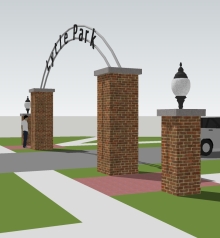 Concept for entryway to Lytle Park. Image © WRD Environmental